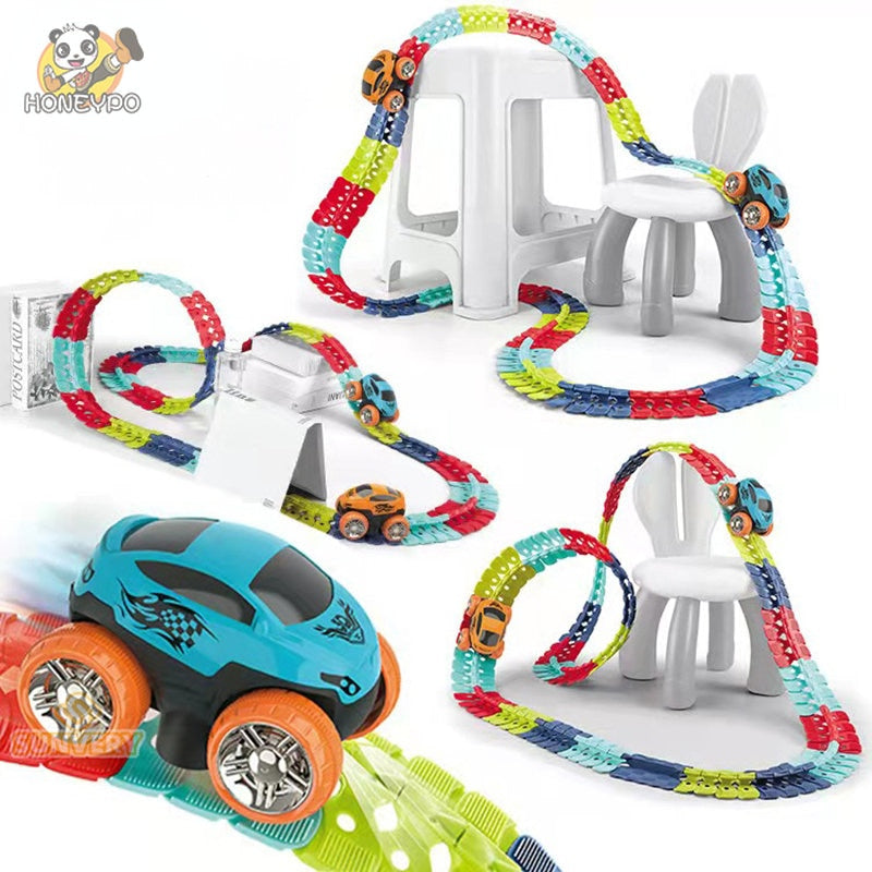 Track Cars with Light-Up Race Set