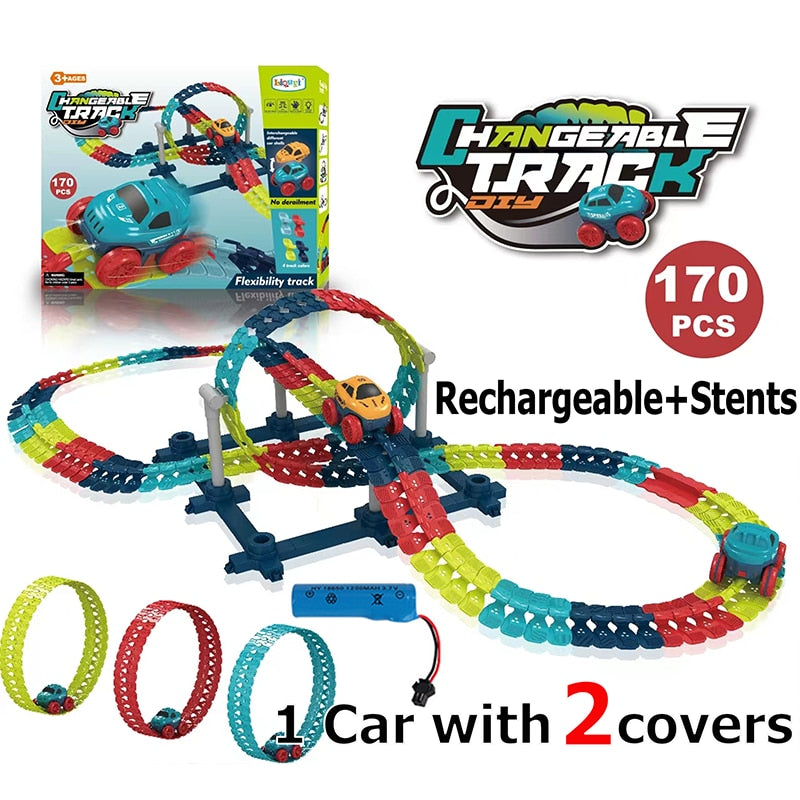 Track Cars with Light-Up Race Set