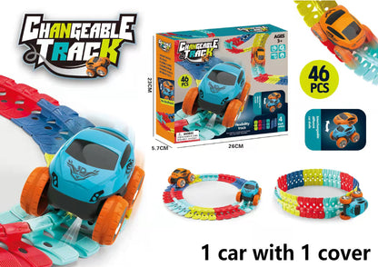 Track Cars with Light-Up Race Set