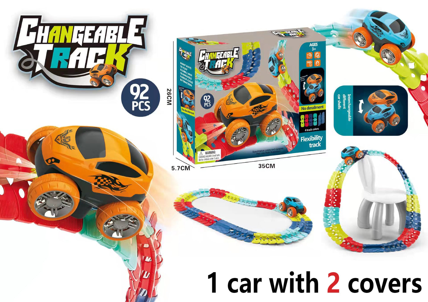 Track Cars with Light-Up Race Set