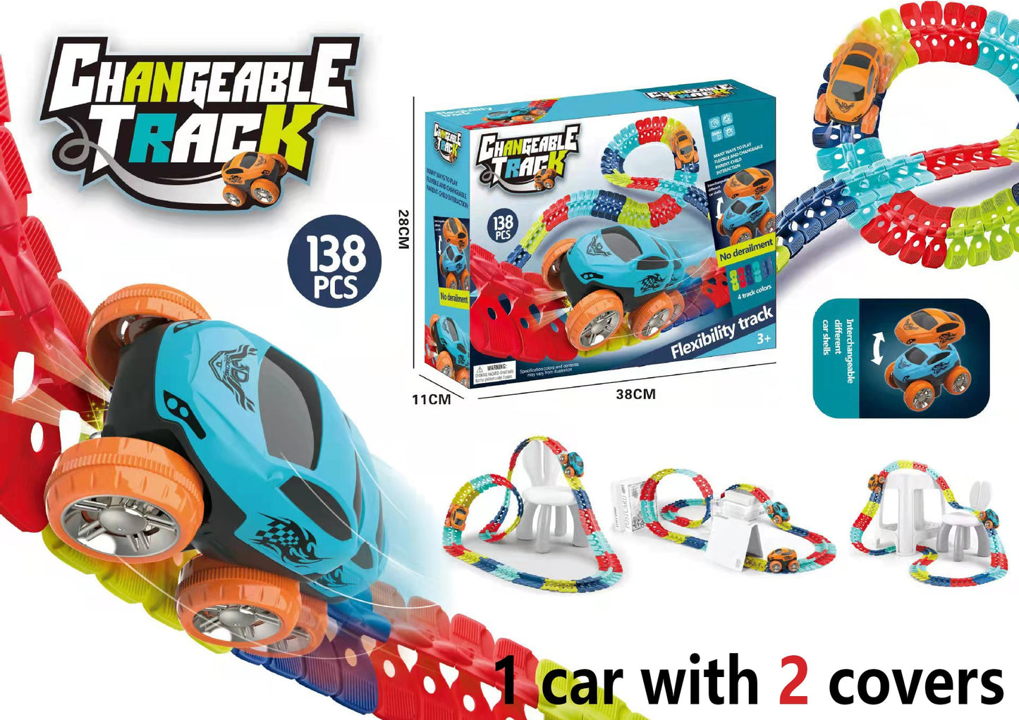 Track Cars with Light-Up Race Set