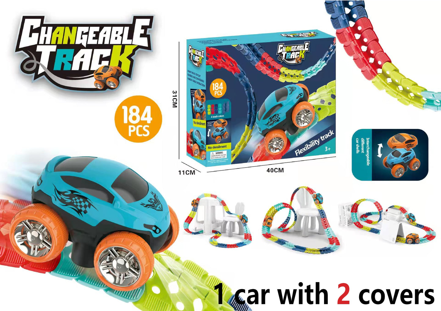 Track Cars with Light-Up Race Set